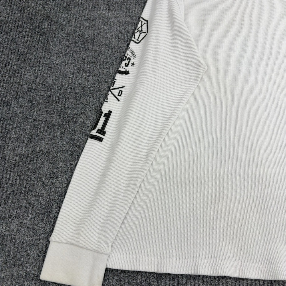 Southpole Thermal Shirt Men XL White Cotton Waffle Knit Tribal Graphic Y2K Style - Picture 8 of 10